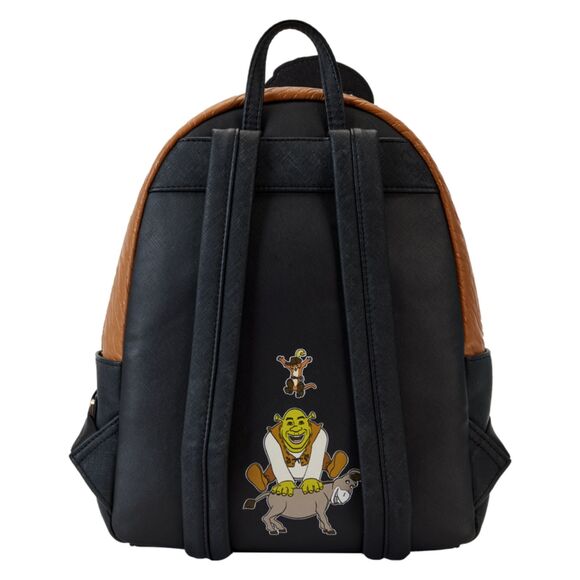 Loungefly Shrek, Donkey, & Puss in Boots Trio Triple Pocket Mini Backpack